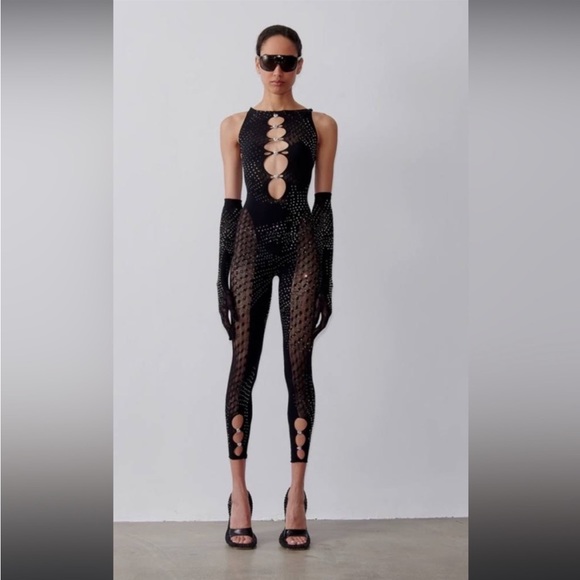 POSTER GIRL Pants - POSTERGIRL RHINESTONE JANICE JUMPSUIT